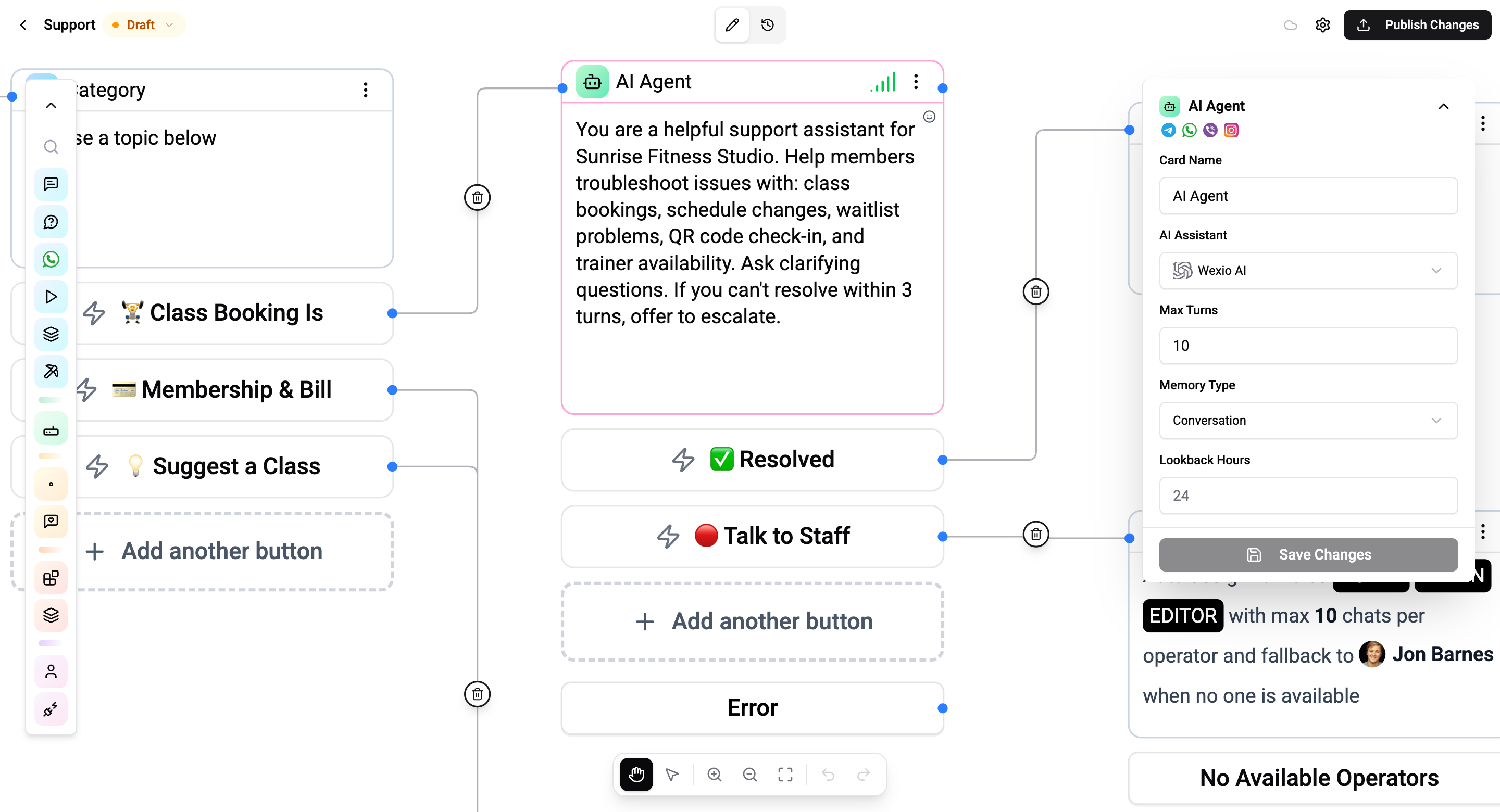 AI Agent card configuration