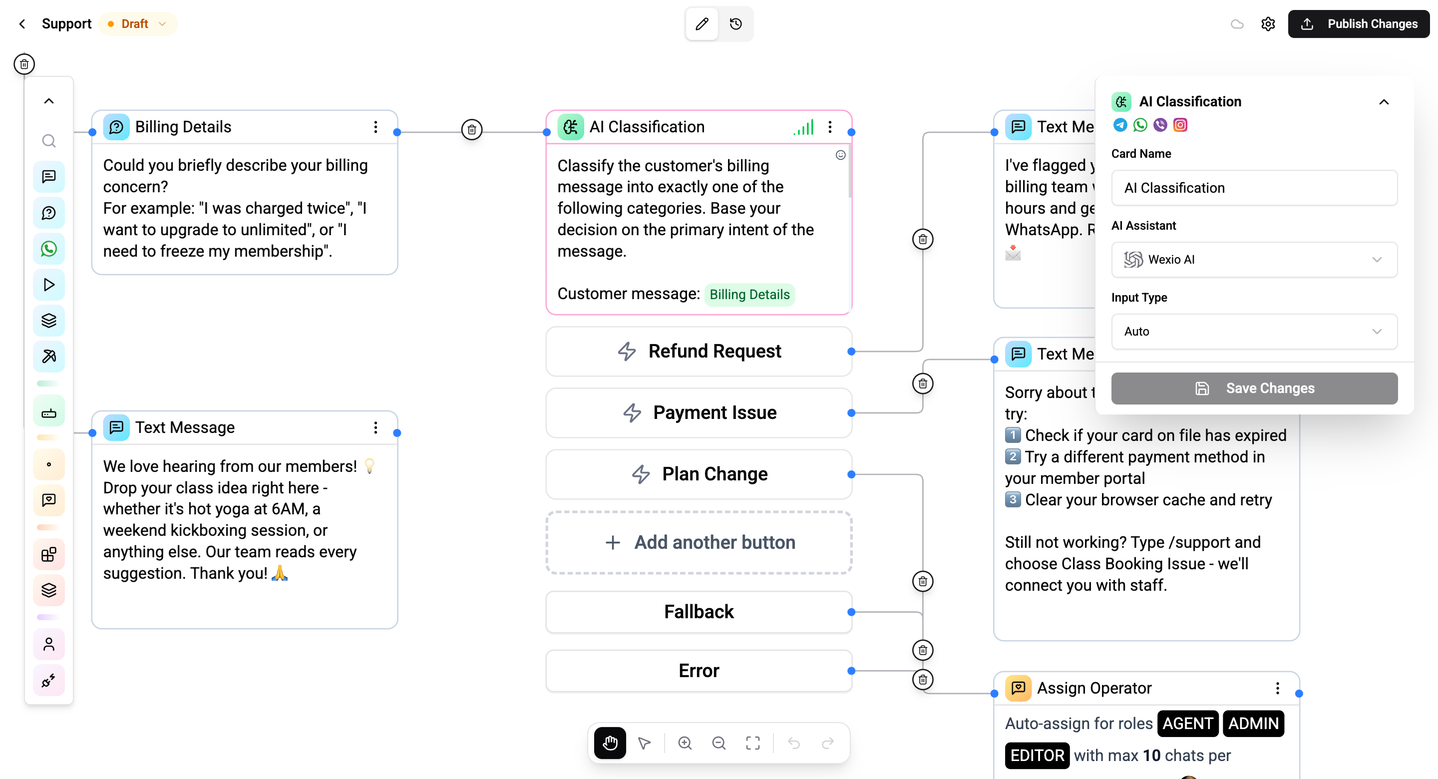 AI Classification card configuration