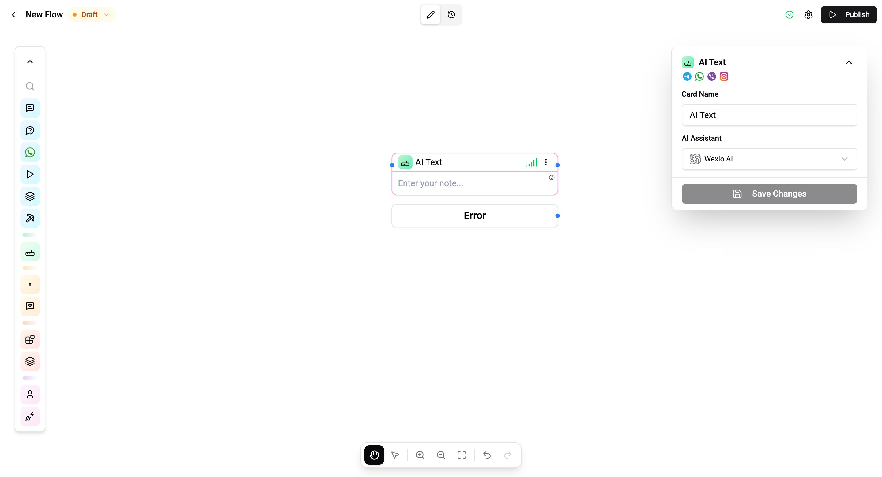 AI Text card configuration