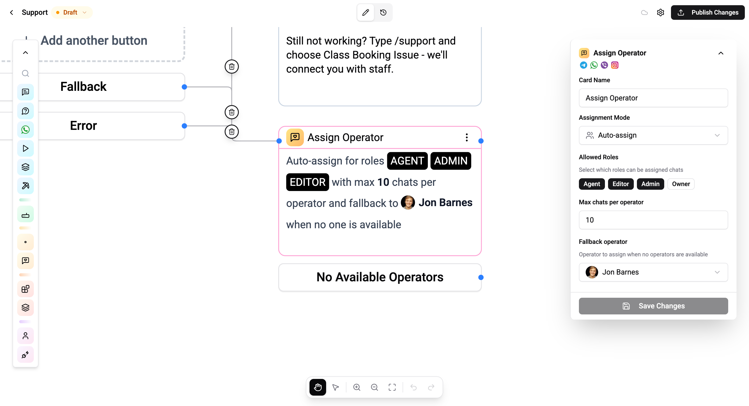 Assign Operator card