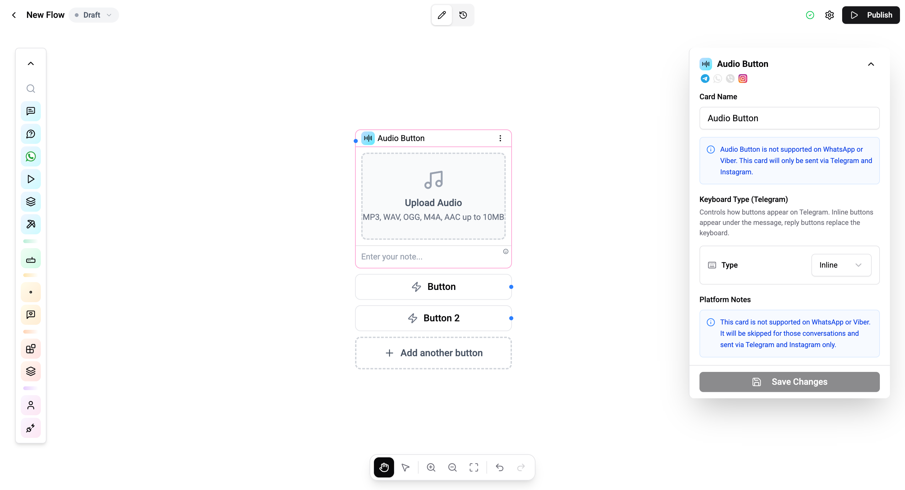 Audio Button card configuration