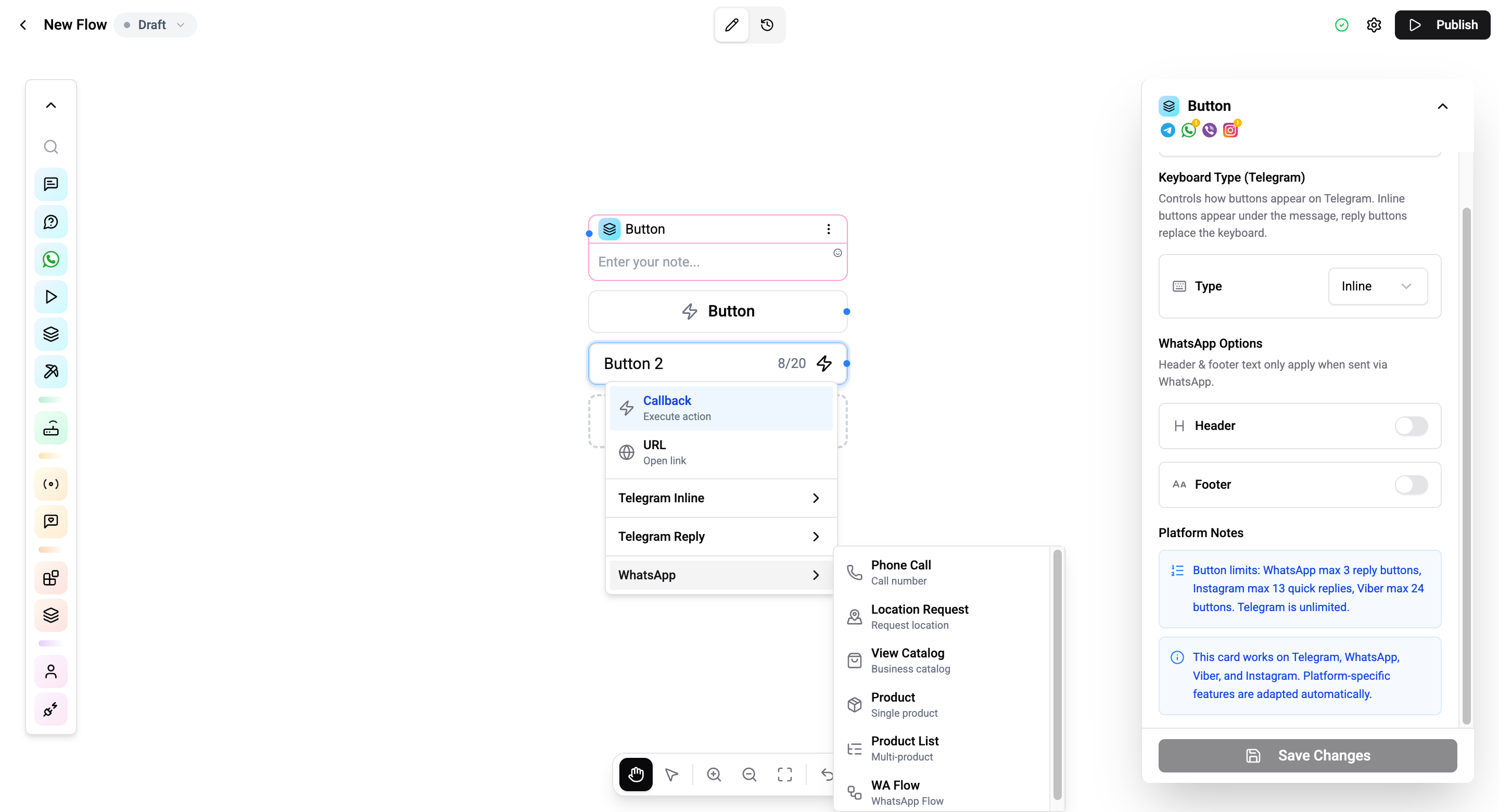 Button card configuration