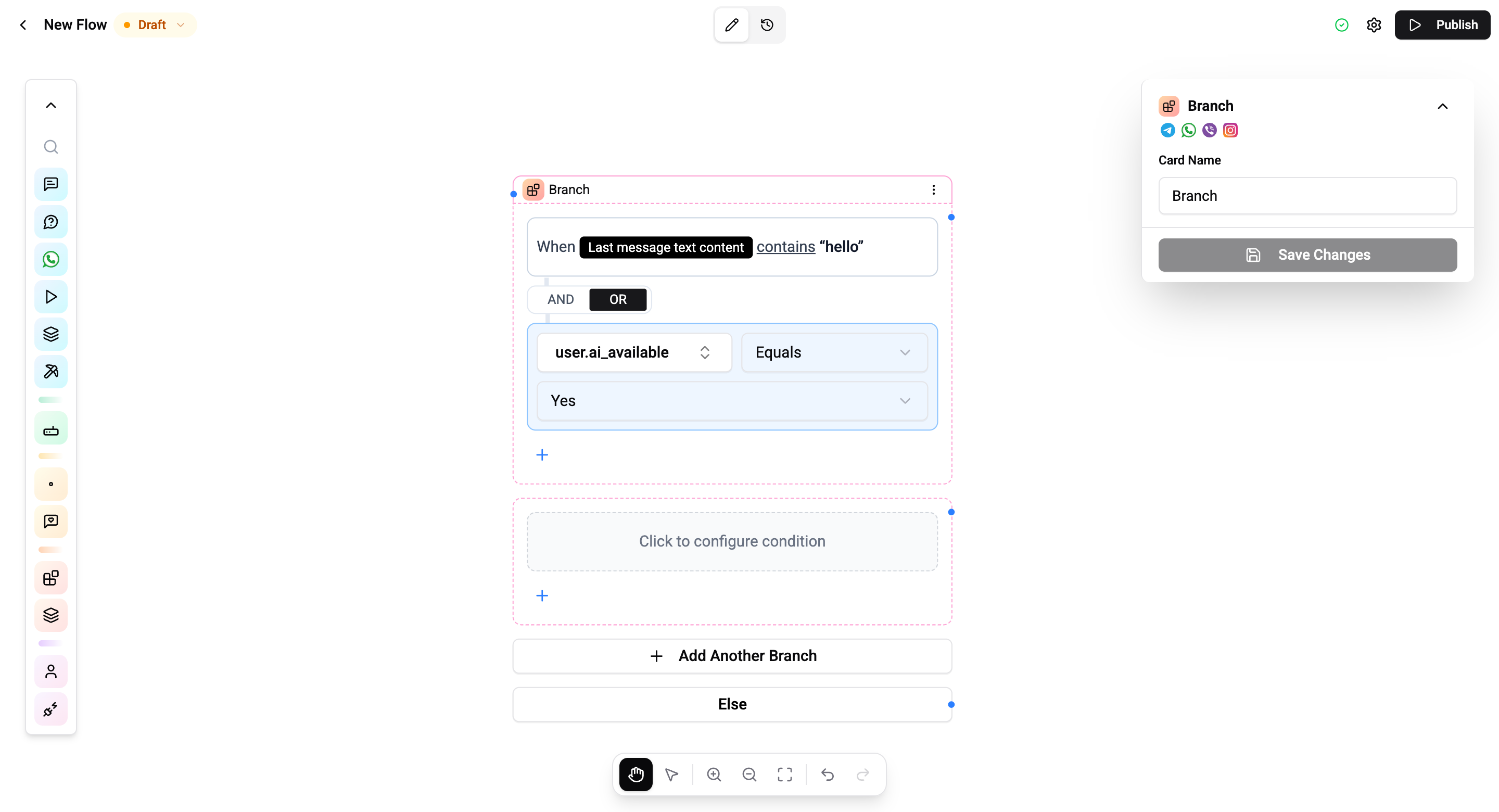 Condition card configuration