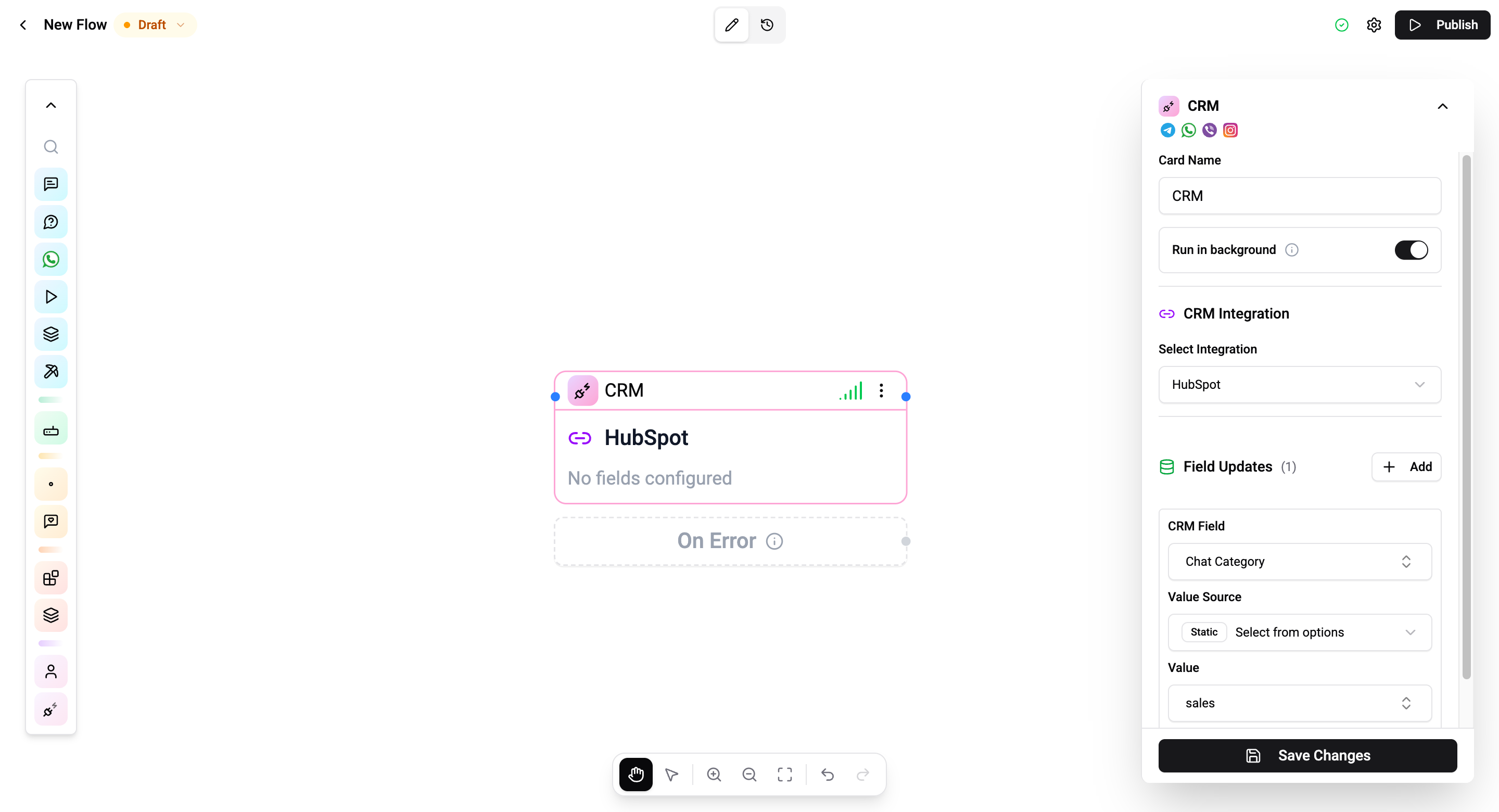 CRM card configuration