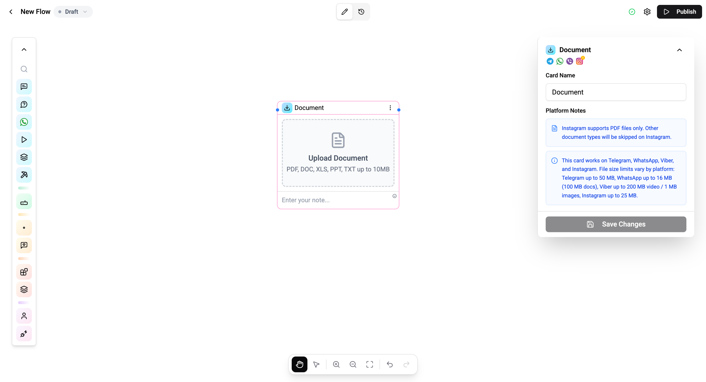 Document card configuration