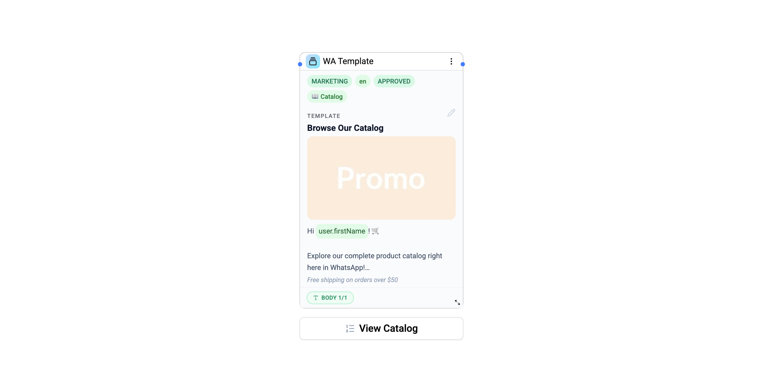 WA Template card configuration