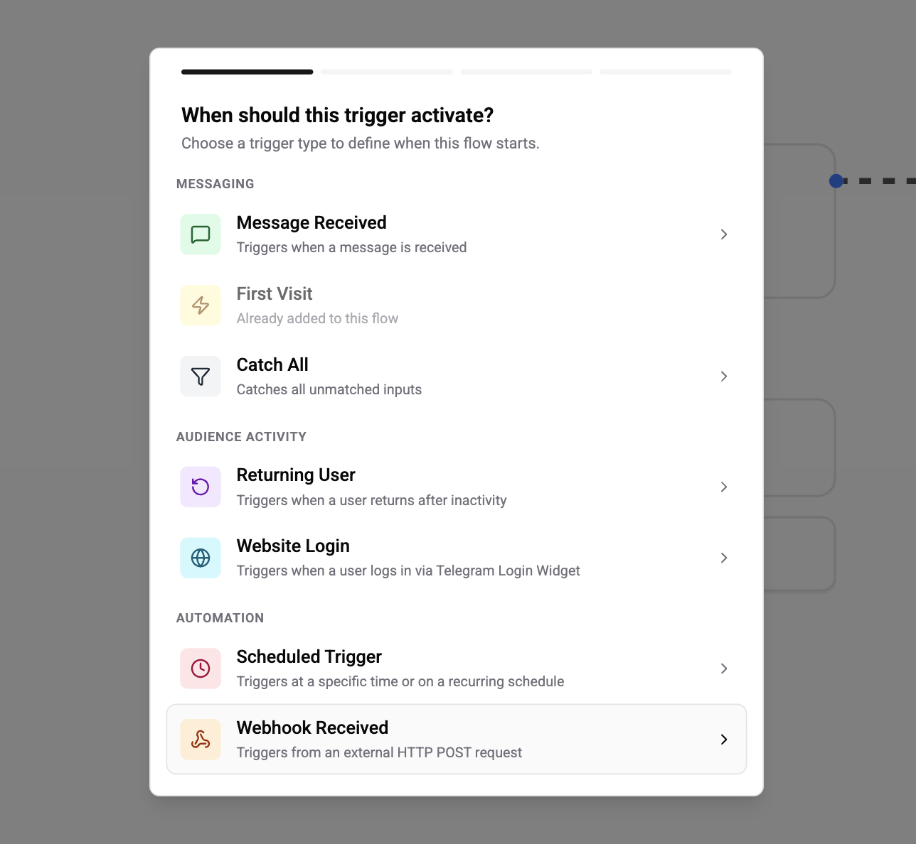 Webhook Received trigger setup
