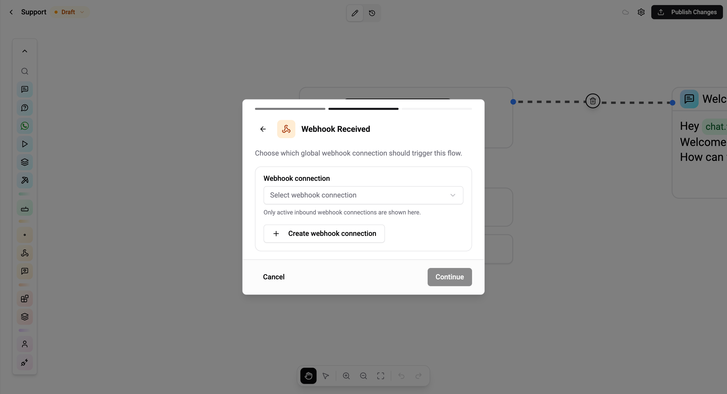 Pick a webhook connection