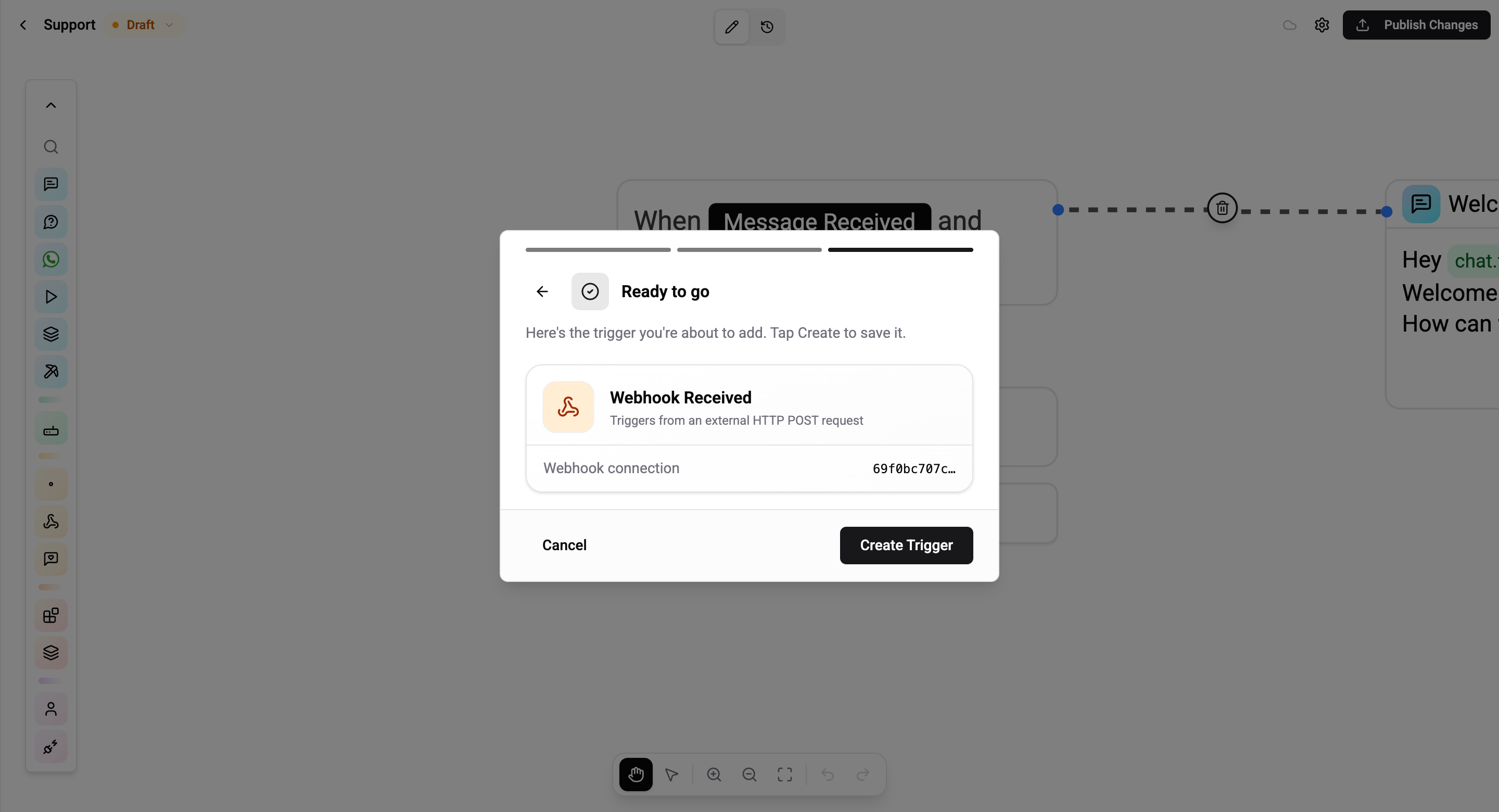 Review the Webhook Received trigger