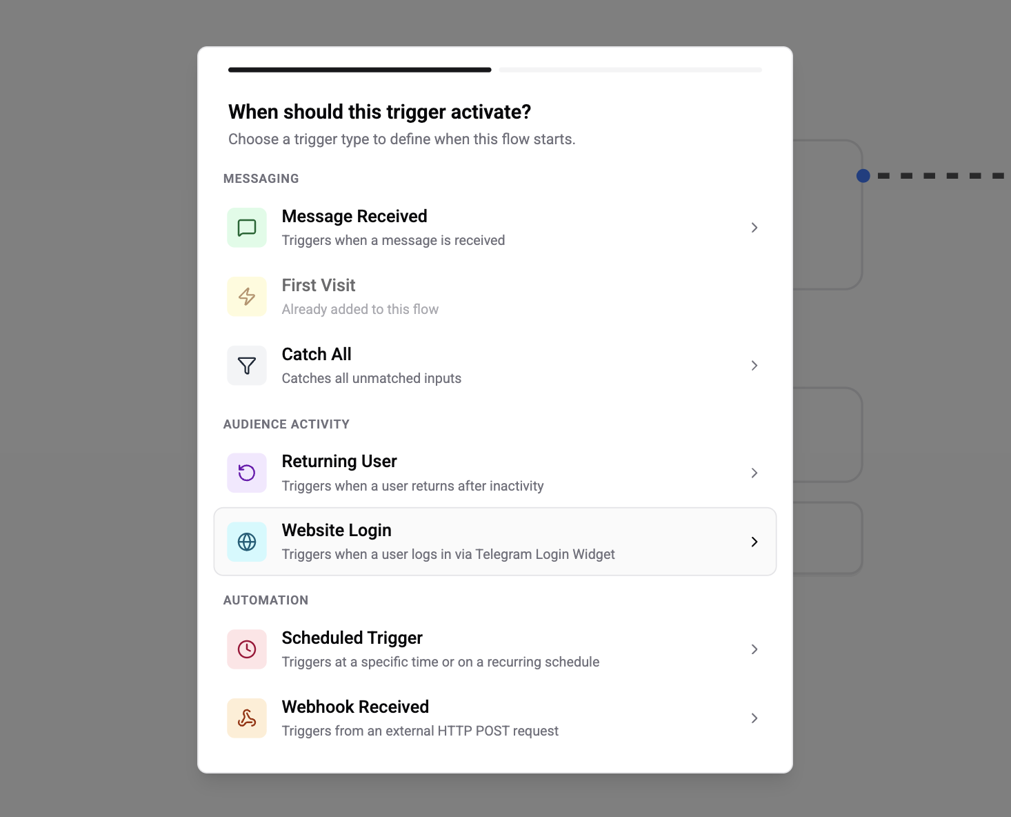 Website Login trigger setup