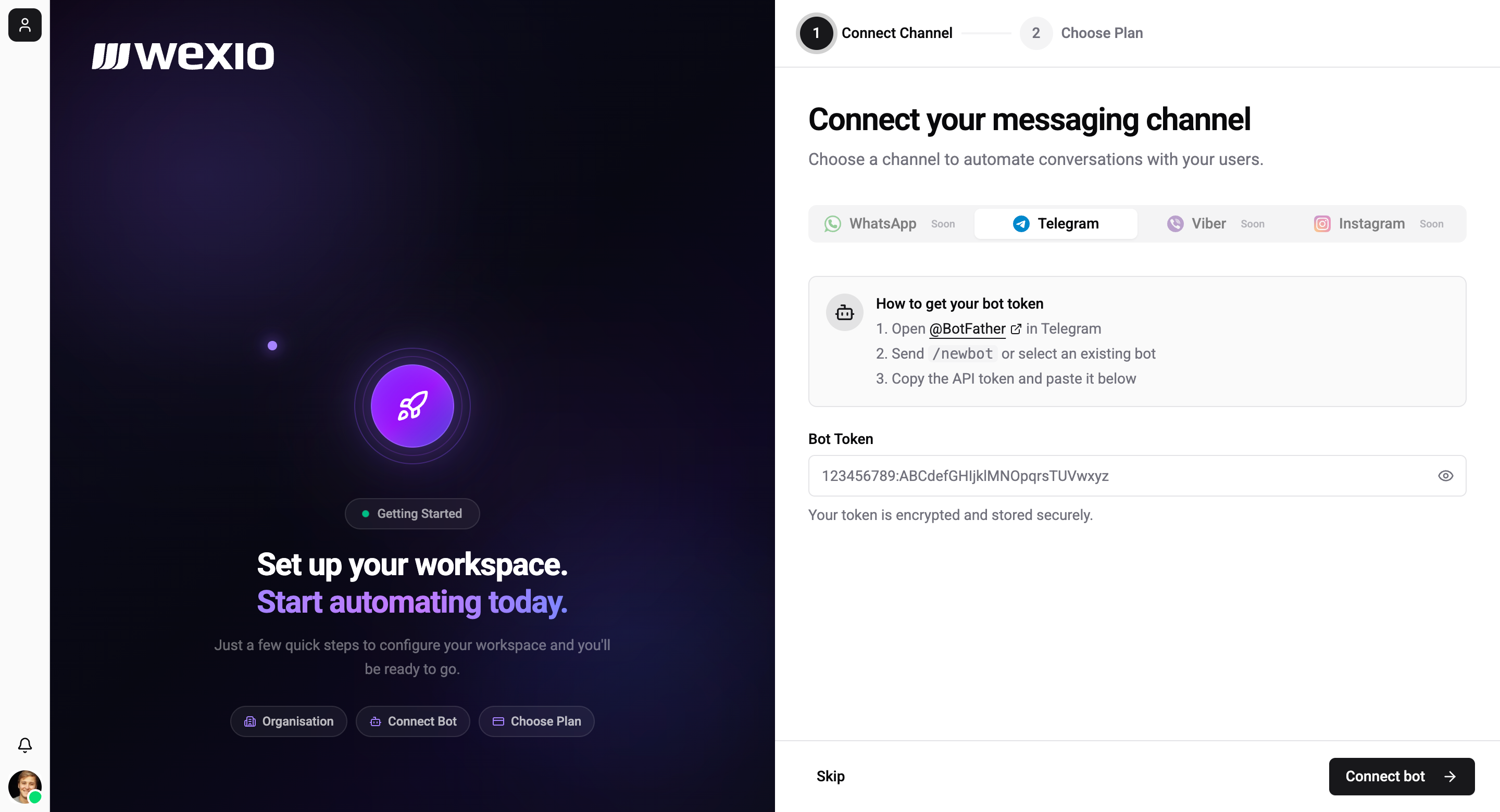 Connect bot step