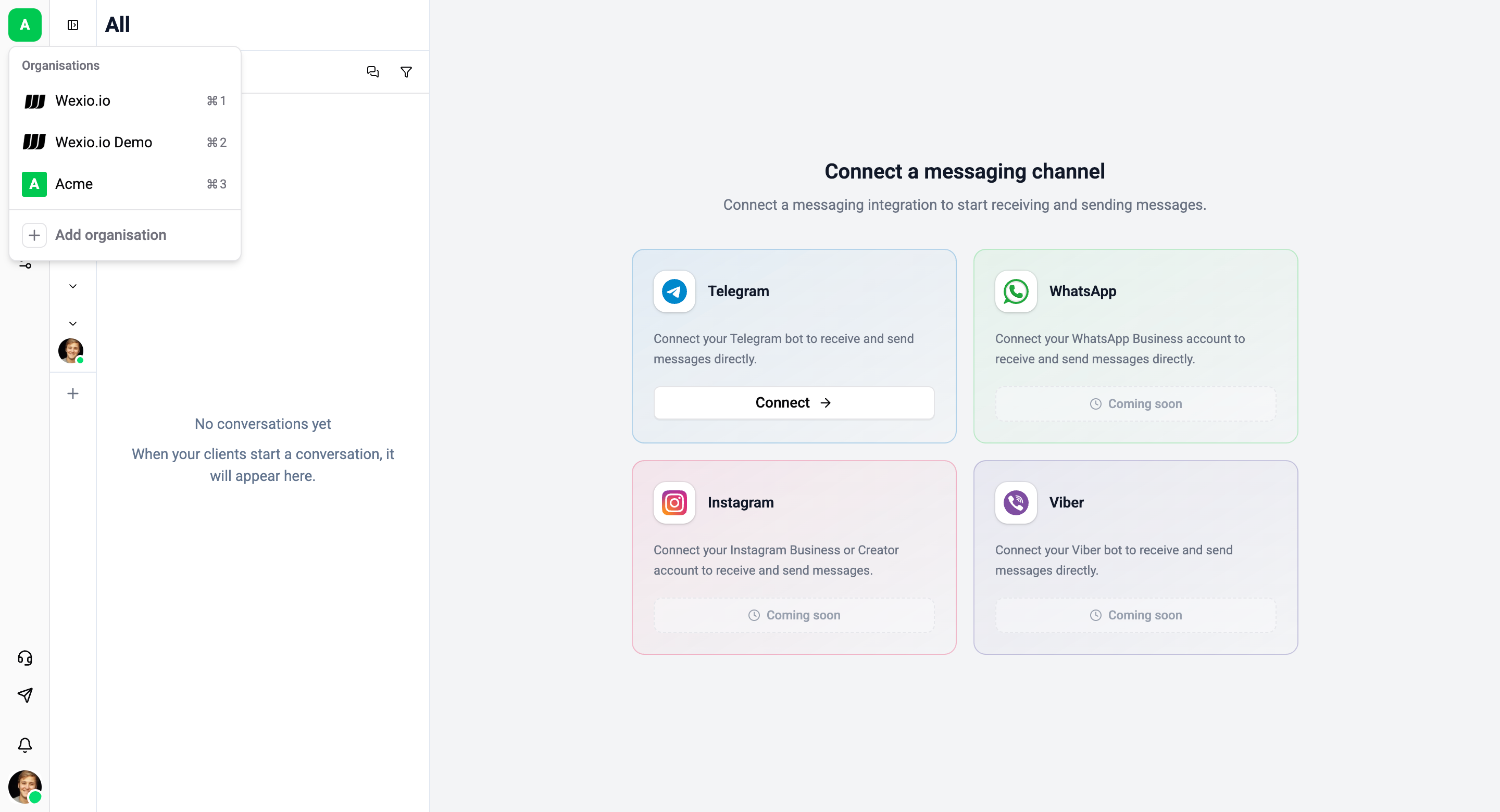 Workspace sidebar navigation