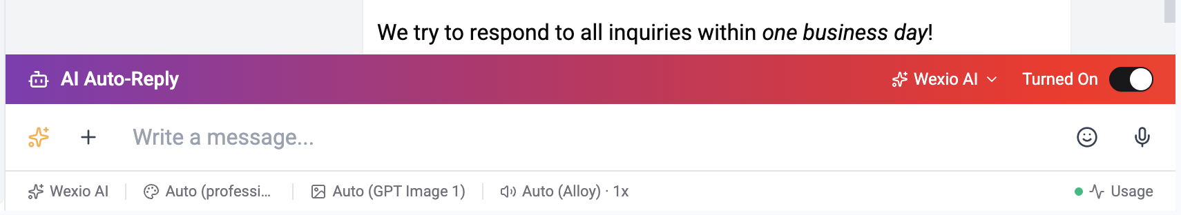 Message editor