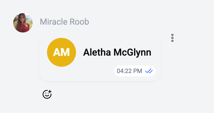 Contact card message