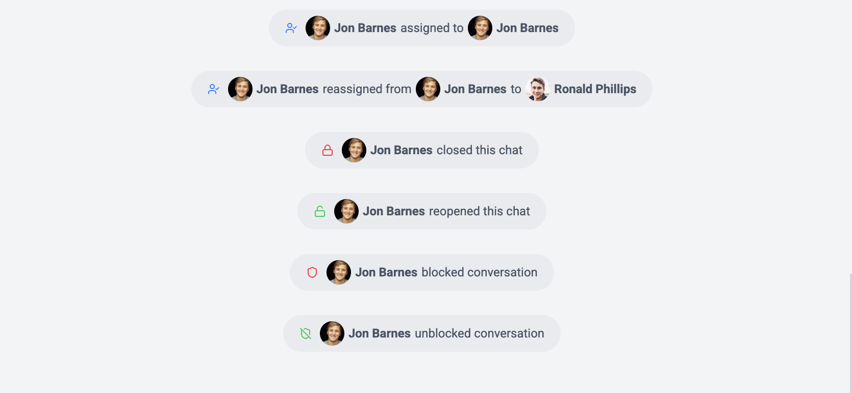 System messages in chat