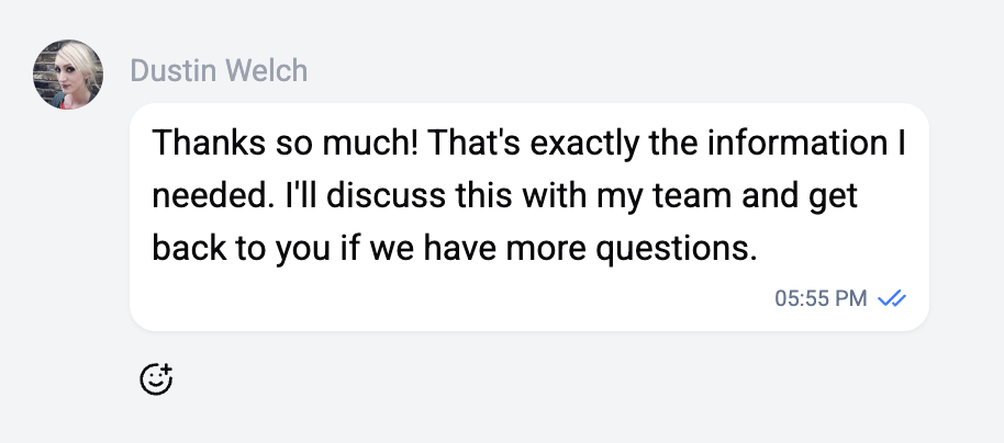 Text message with formatting