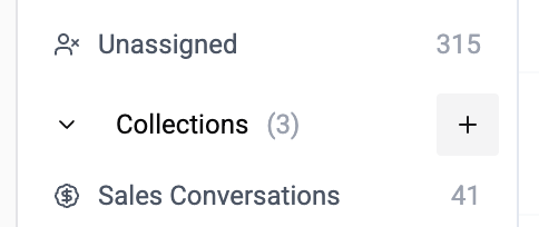 Create collection modal plus button