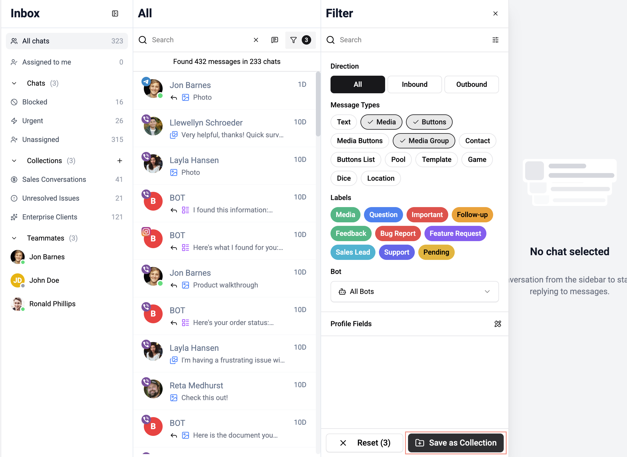 Create collection modal save button