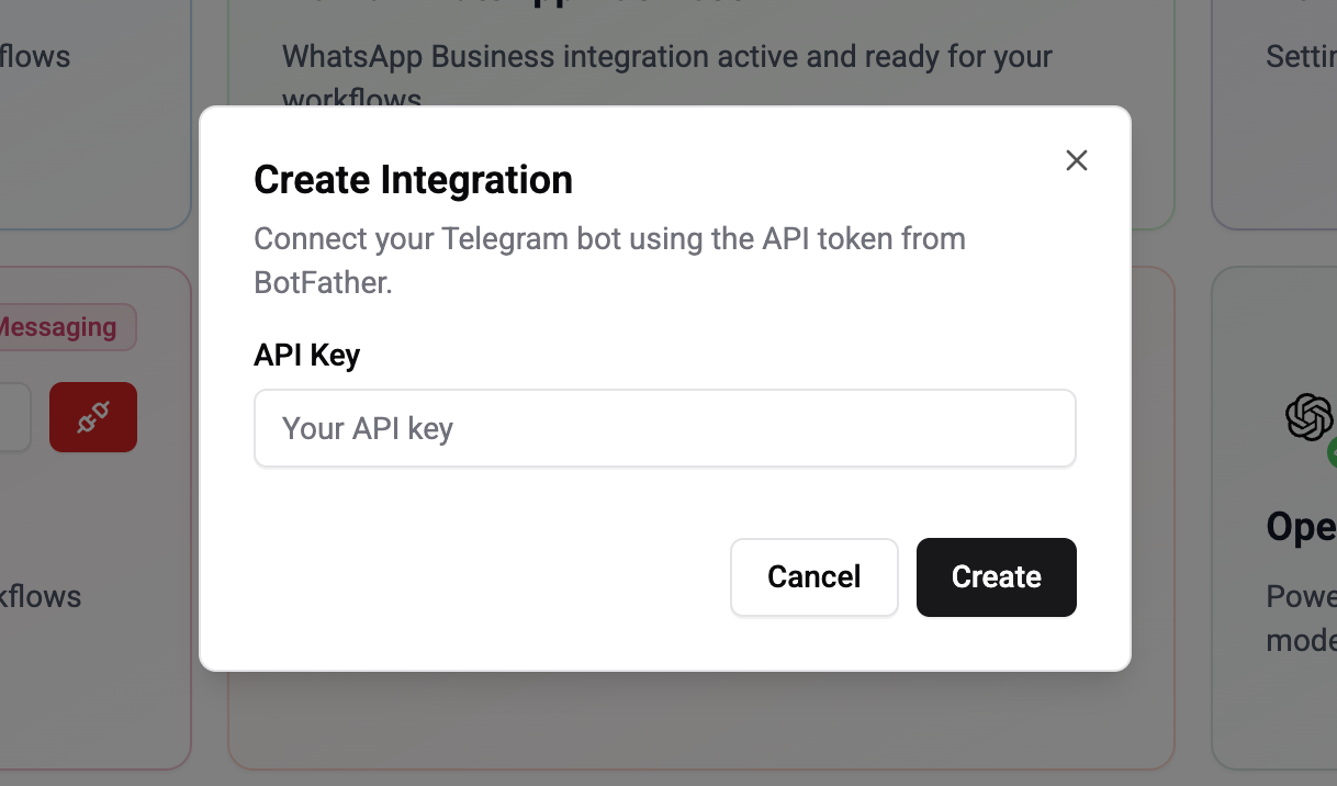 Telegram connection flow