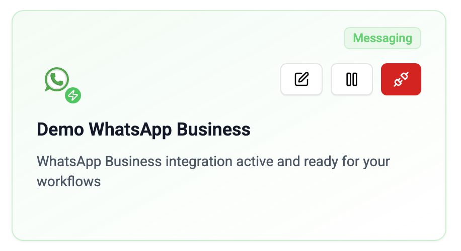 WhatsApp integration settings