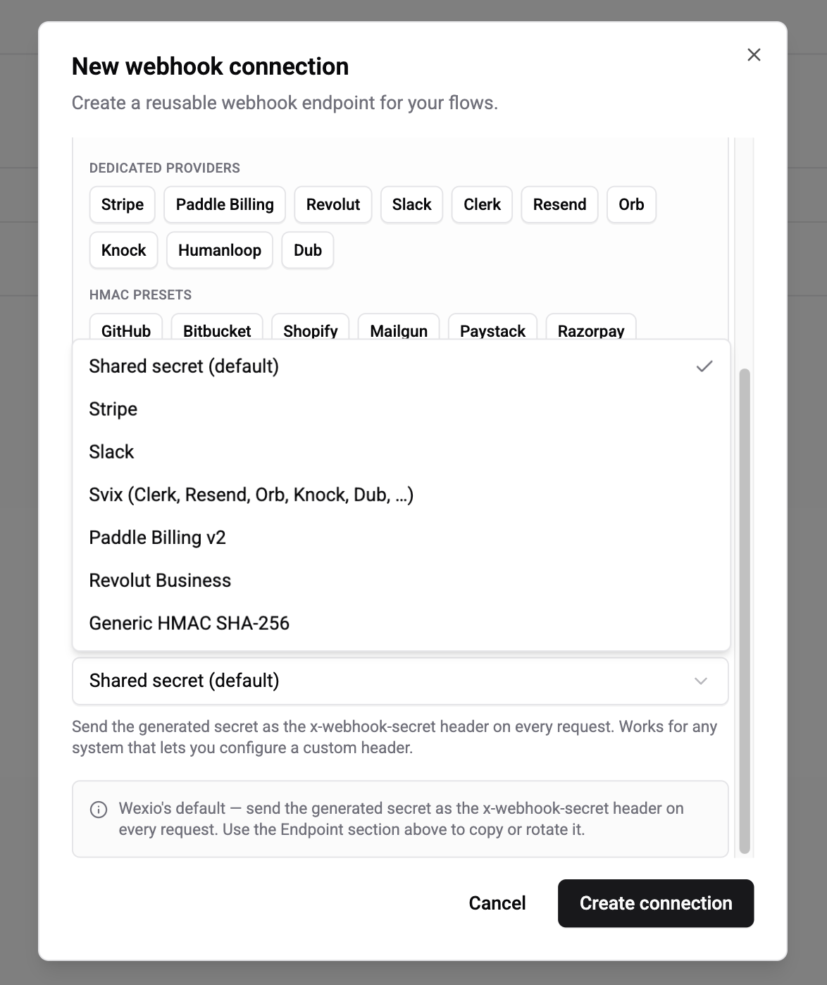 Authentication mode picker