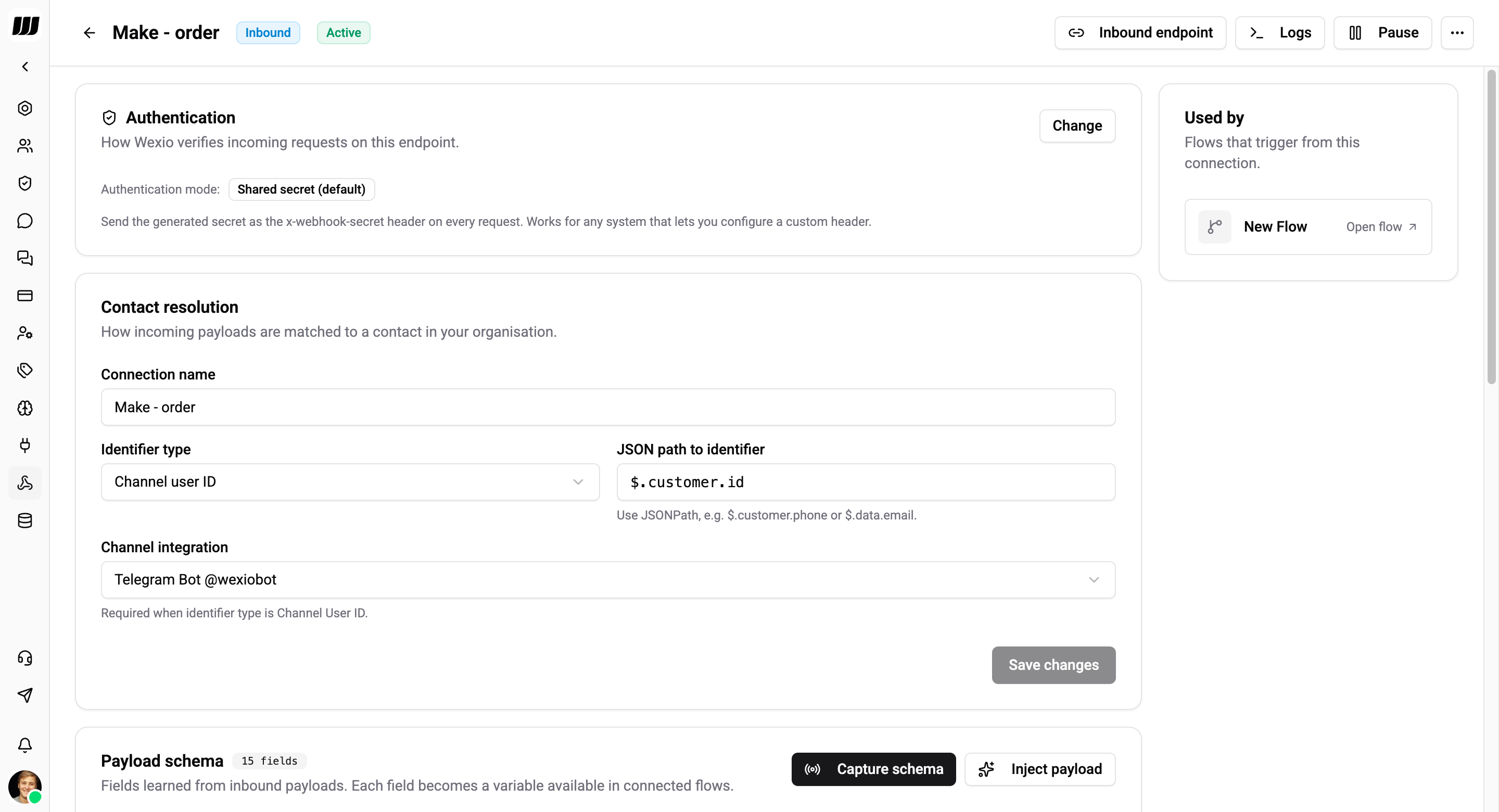 Copy endpoint and signing secret
