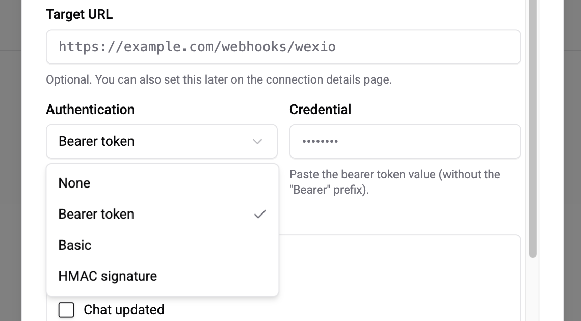Outbound auth configuration